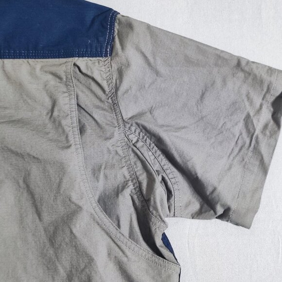 Tough Duck Work Wear Shirt men's size L grey and blue short sleeve durable - Picture 7 of 10